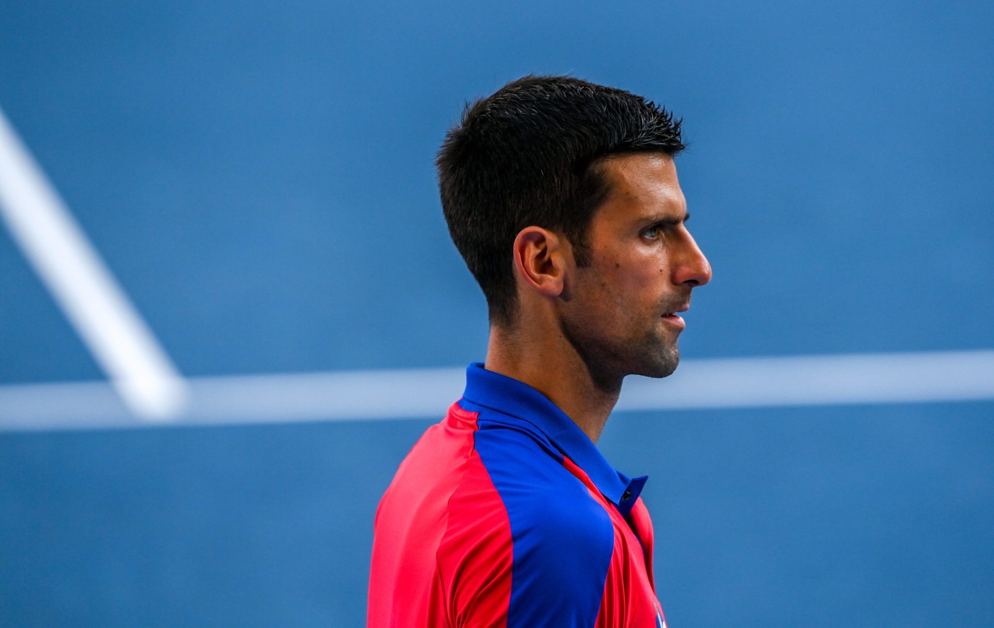 Tokyo,,Japan,--july,28:,Novak,Djokovic,Of,Serbia,Reacts,Against