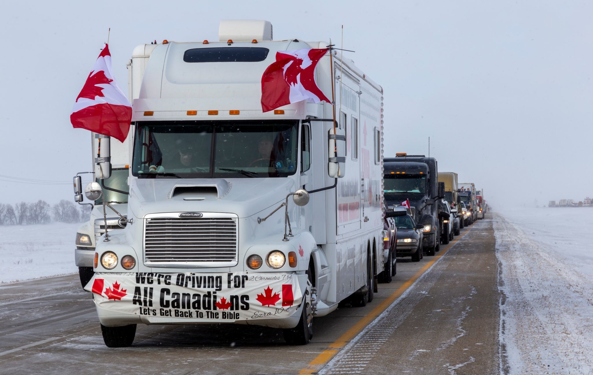 Emerson,,Canada,-,January,29,,2022:,Freedom,Convoy,2022.,Truckers