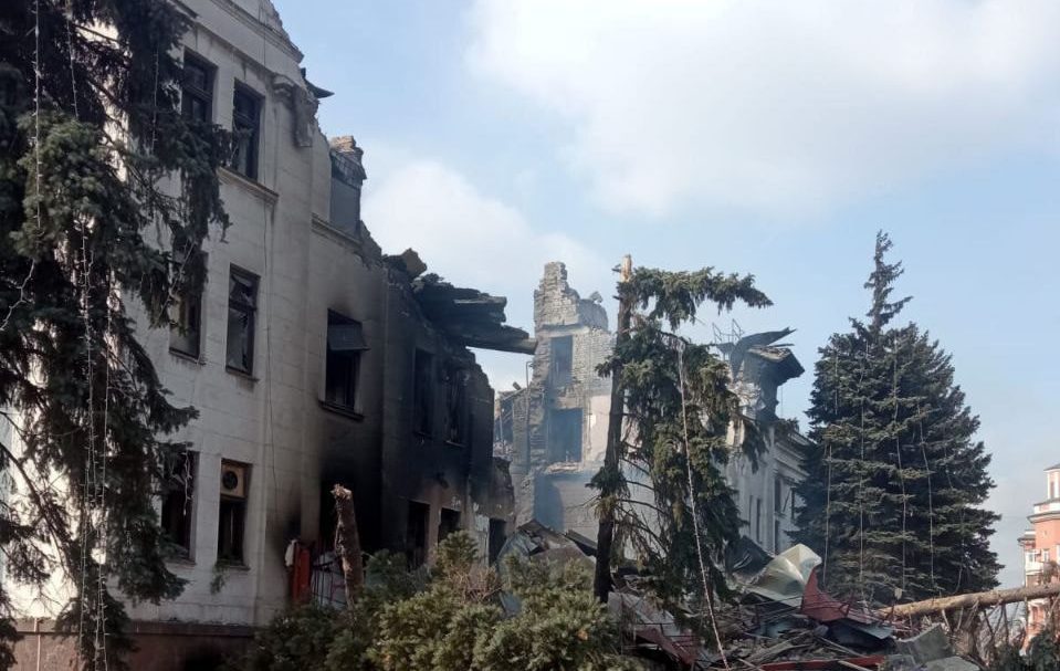 Theatre hall was bombed in Mariupol