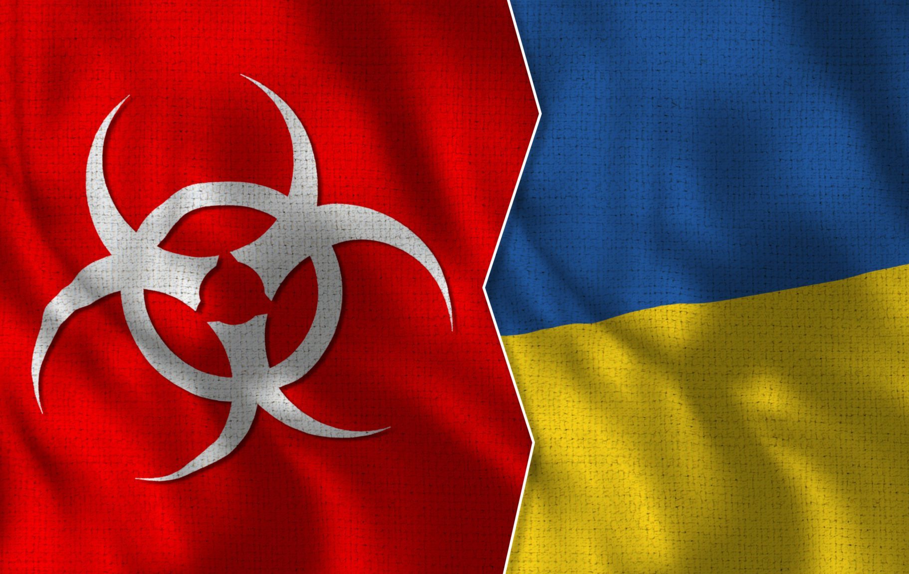 Ukraine,Flag,And,Epidemic,Sign,-,Realistic,Half,Flags,Together