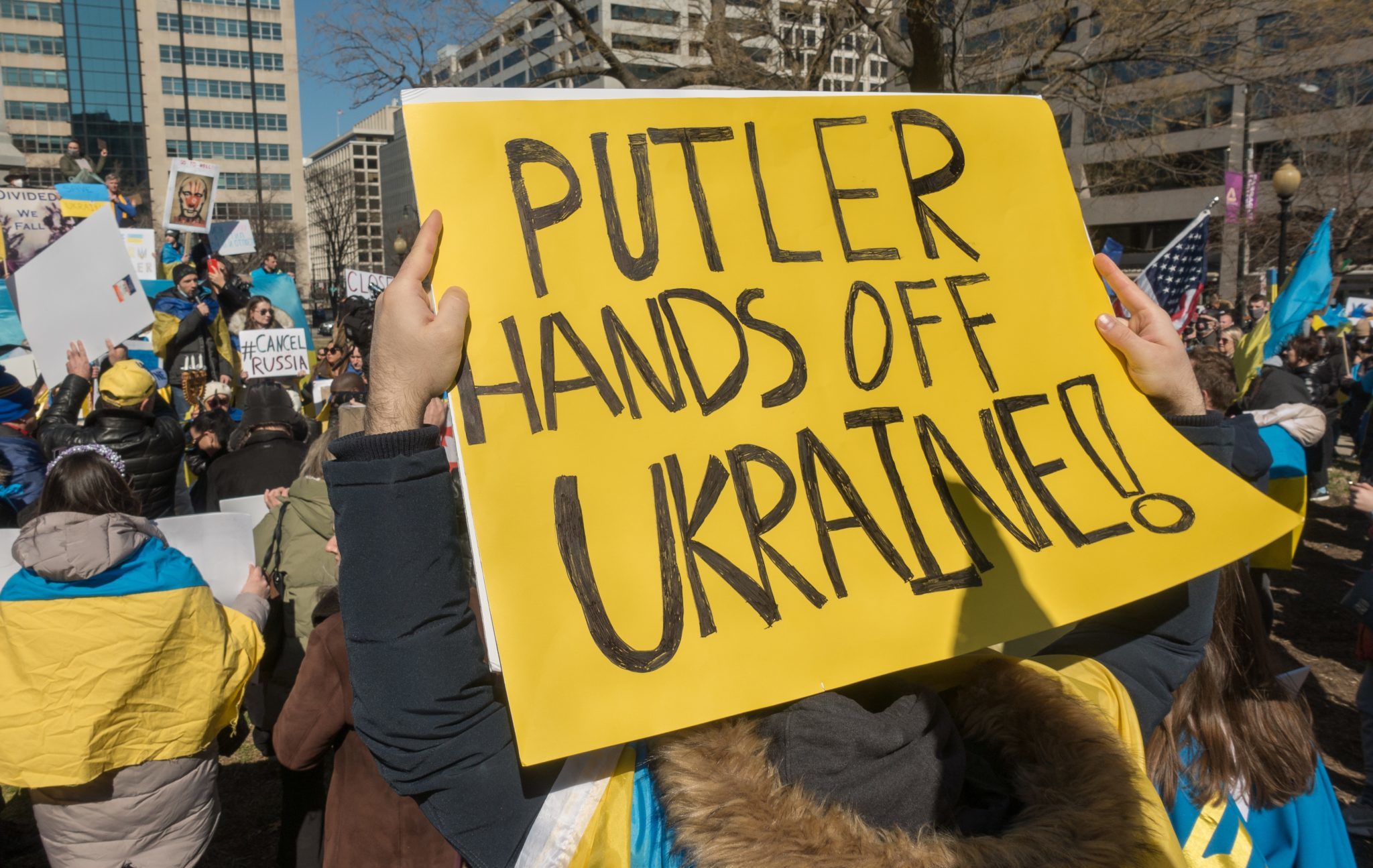 Washington,,Dc,-,Feb,27,,2022:,Ukraine,Supporters,At,Rally