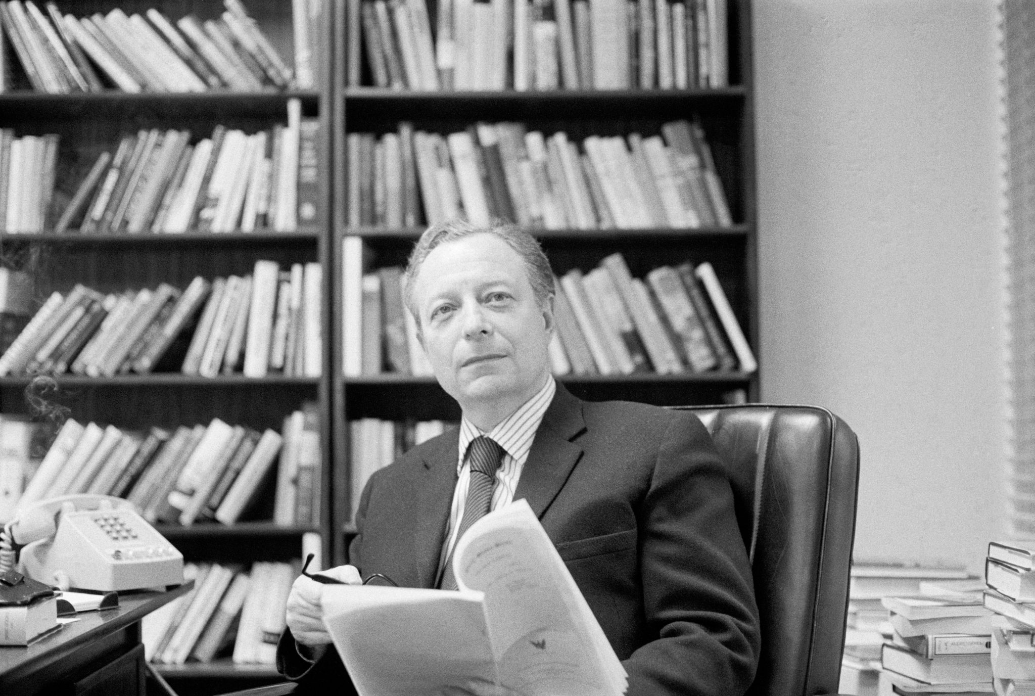 Editor and writer Irving Kristol at His Desk