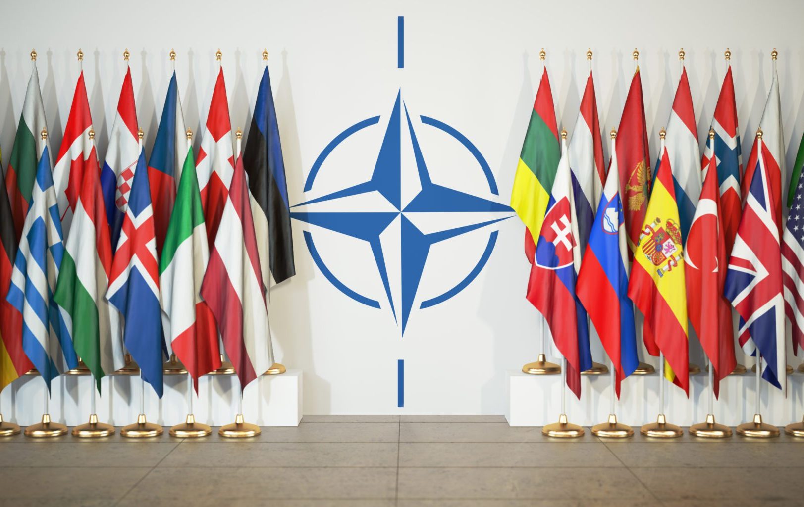 Nato.,Flags,Of,Memebers,Of,North,Atlantic,Treaty,Organization,And