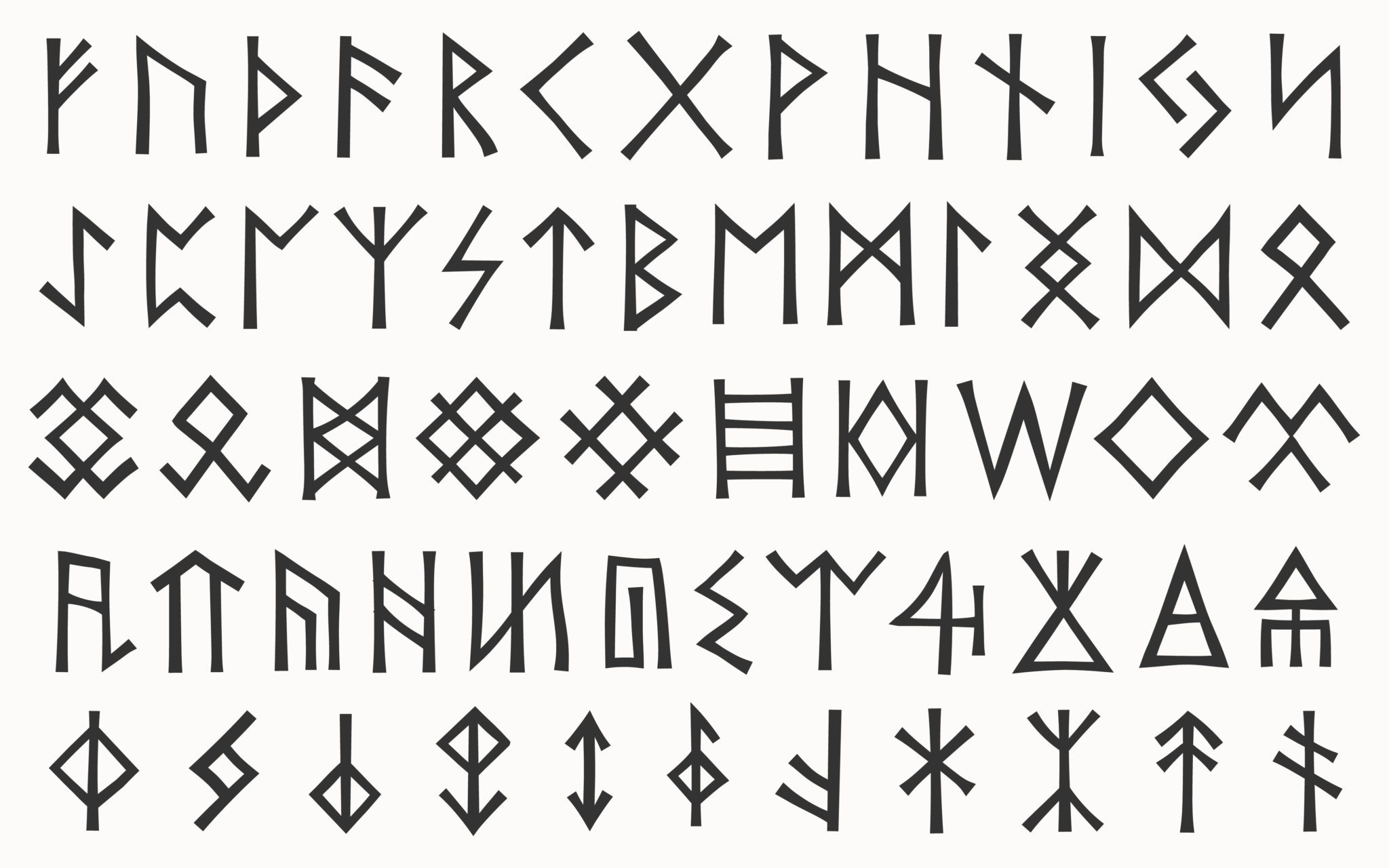 Runes.,Complete,Collection,Of,Runic,Letters,,Which,Were,Used,In