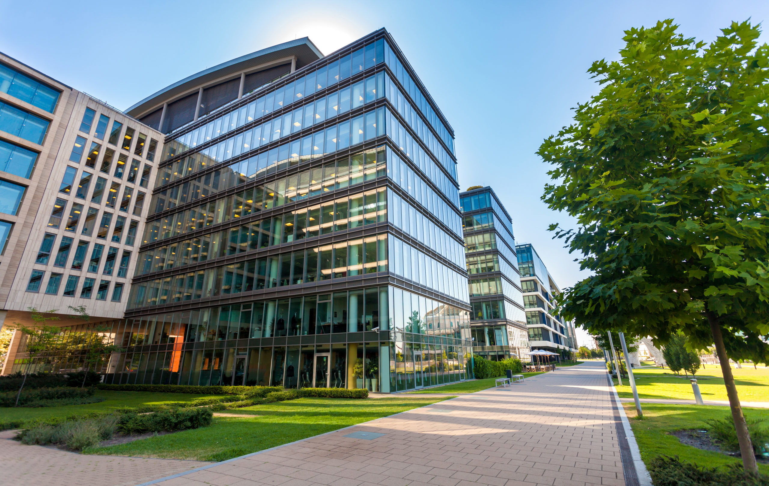 Alley,With,Office,Buildings,In,Modern,Budapest,Area