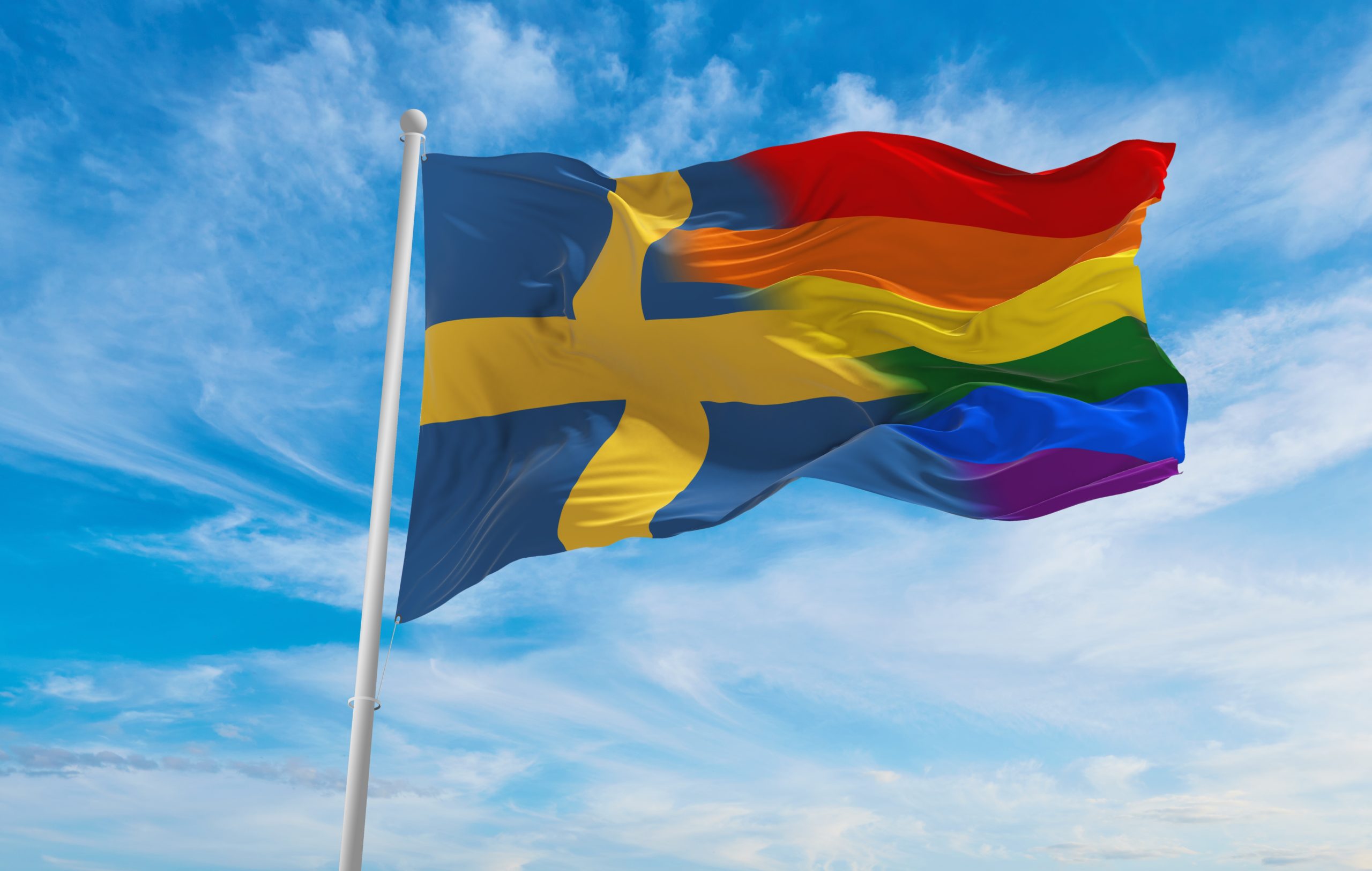 National,Lgbt,Flag,Of,Sweden,Flag,Waving,In,The,Wind