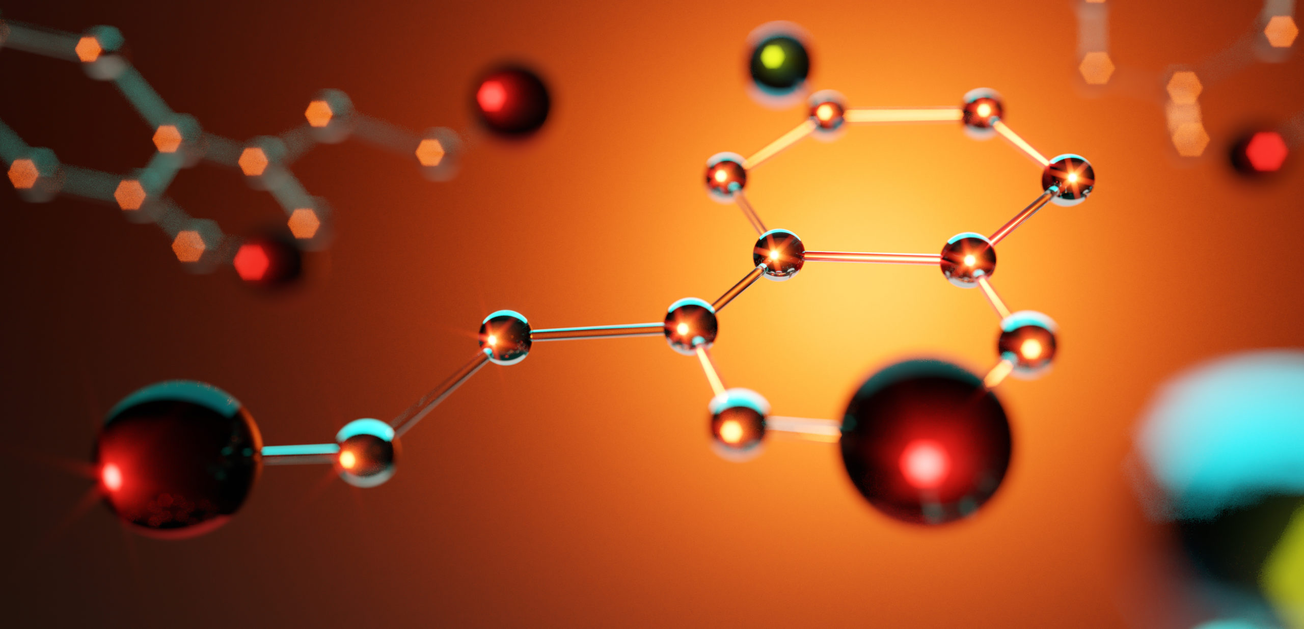 3d,Illustration.,Model,Of,Serotonin,Molecule,,Hormone,Of,Happiness.