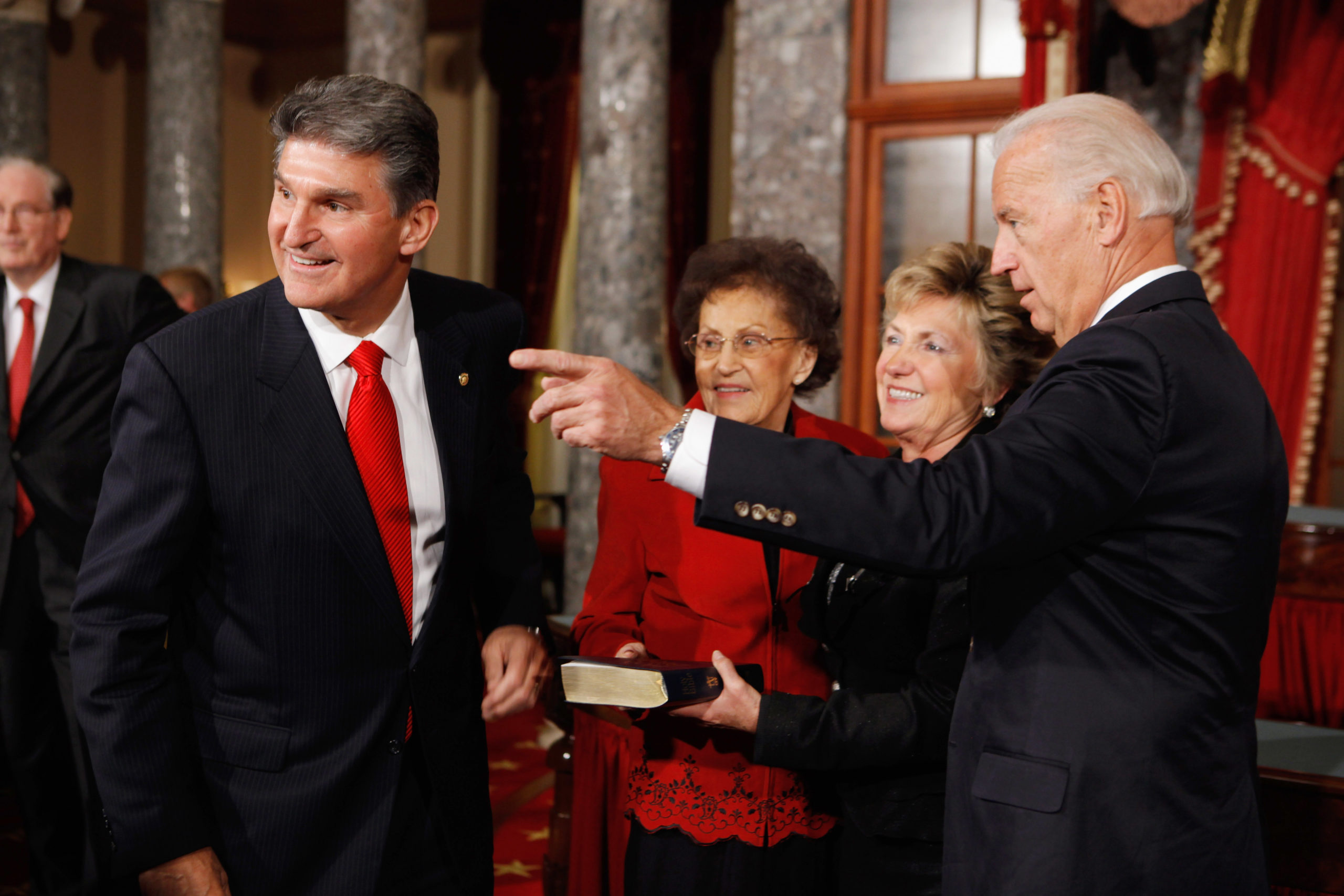 Biden Holds Ceremonial Swearing In Of New Dem. Senators Coons And Manchin