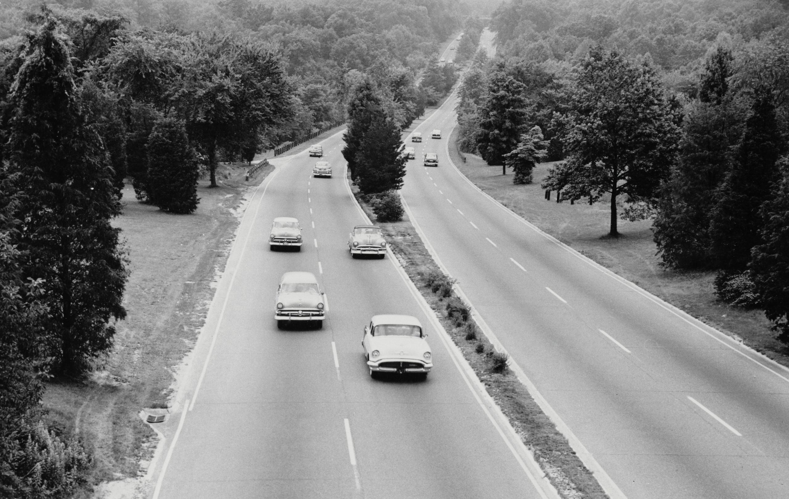 Cars Traveling on Merritt Parkway