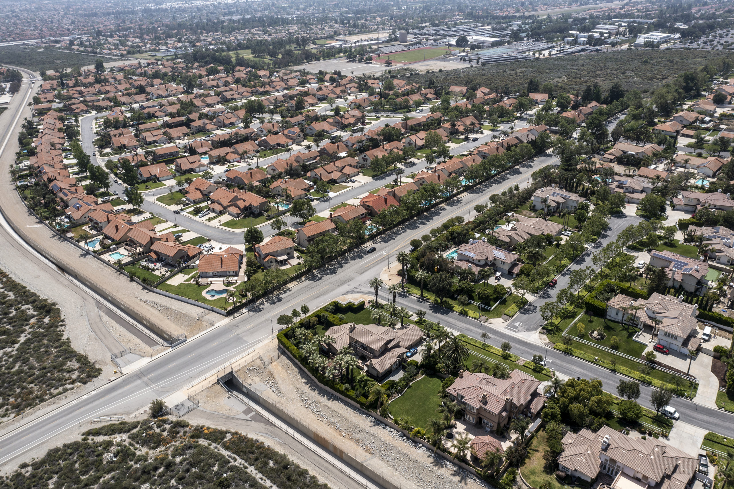 aeriel view of Rancho Cucamonga neighborhood