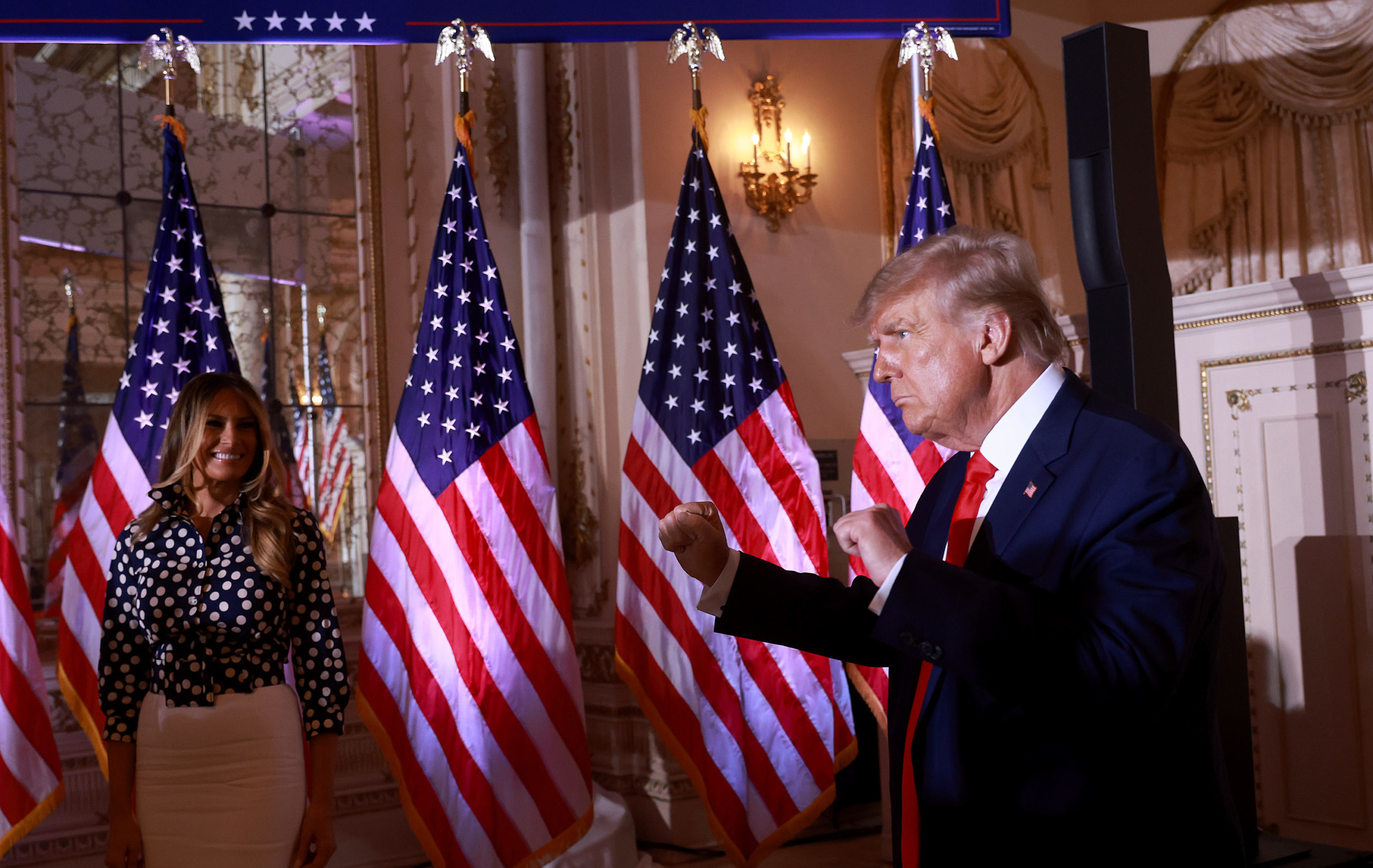 Former U.S. President Donald Trump  Makes An Announcement At His Florida Home