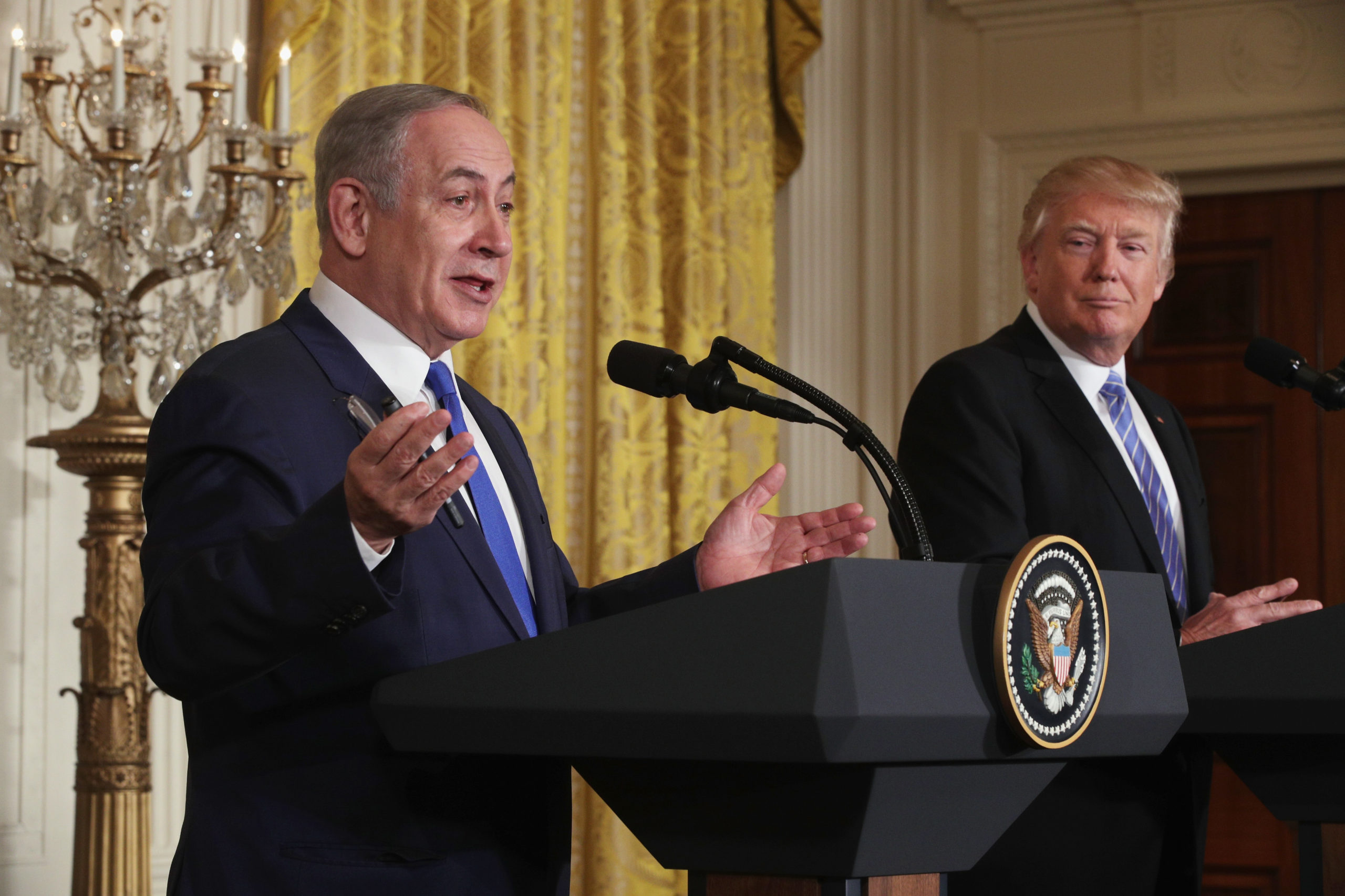 Donald Trump Holds Joint Press Conference With Israeli PM Netanyahu