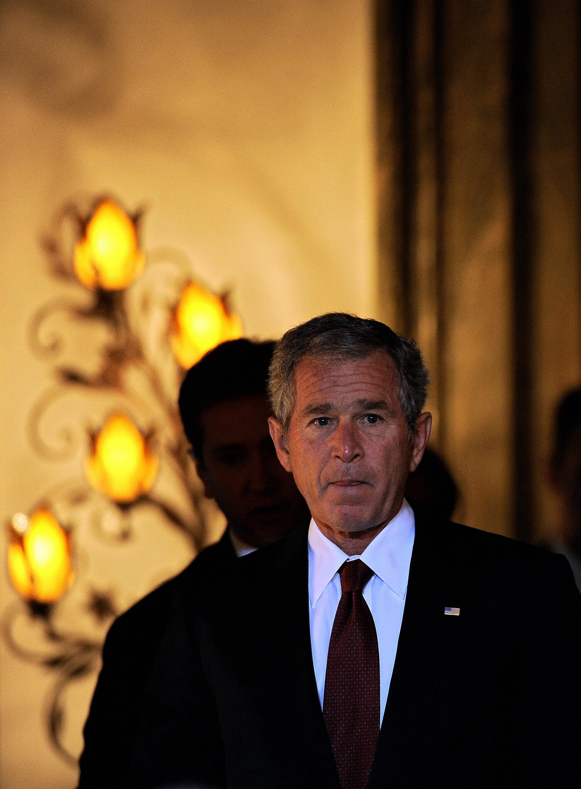US President George W. Bush arrives to a