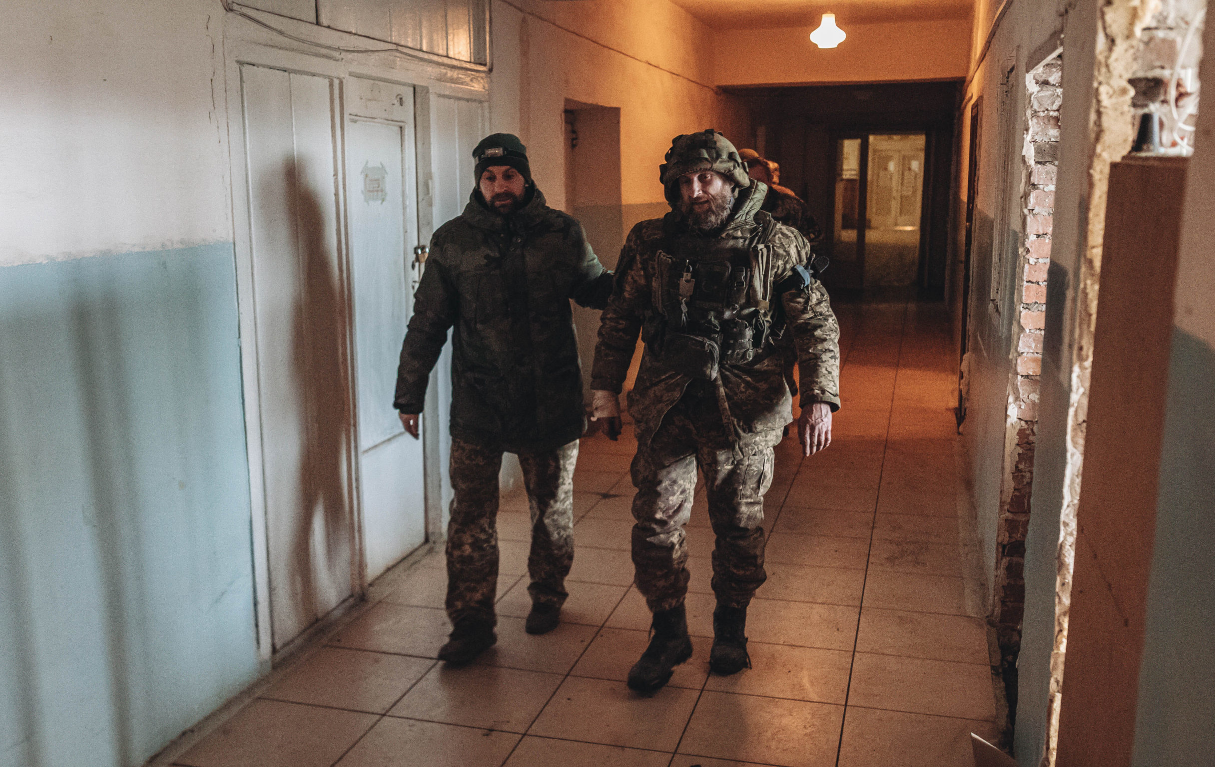 Ukrainian army medics treat wounded Ukrainian soldiers in Bakhmut