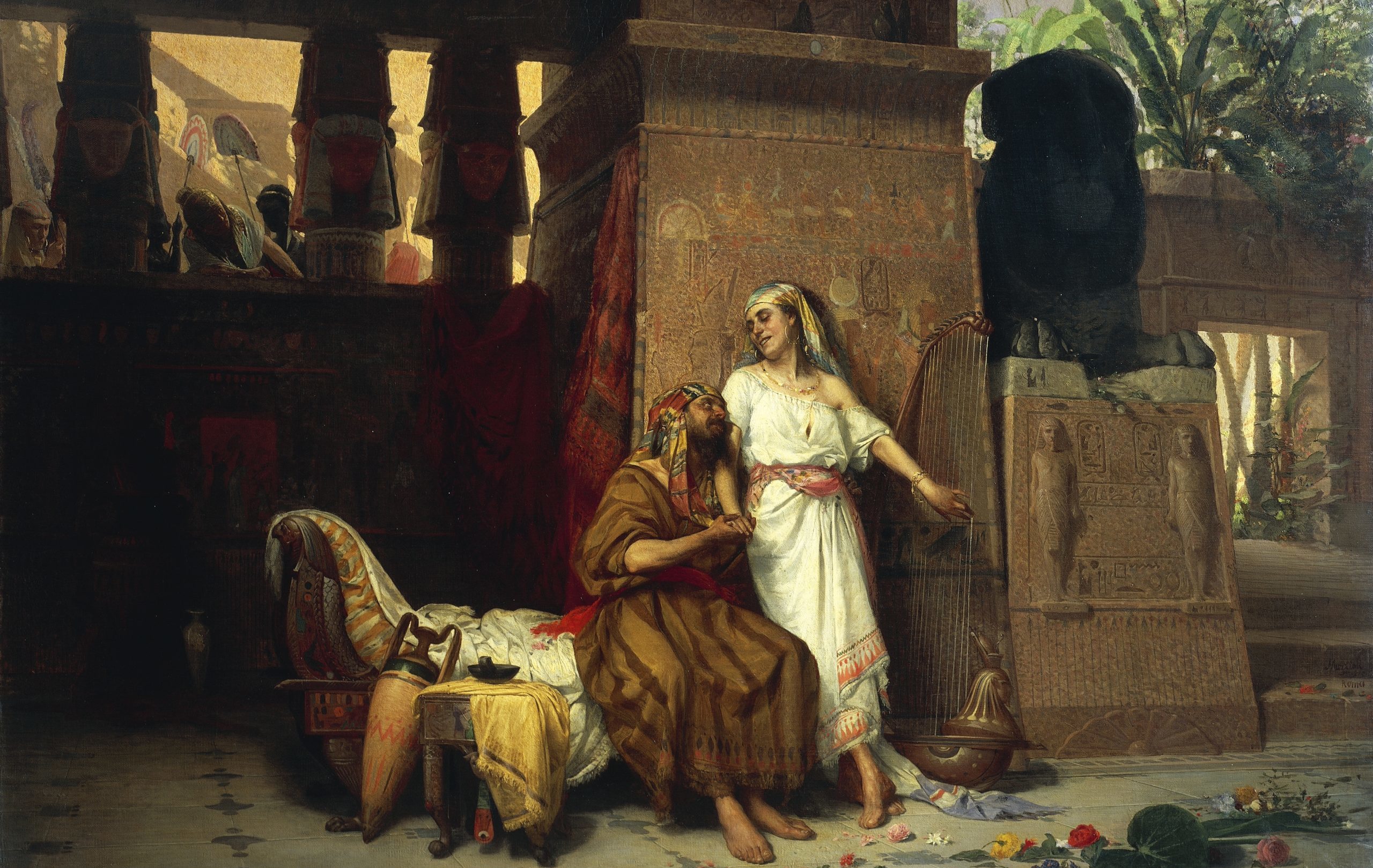 Abraham and Sarah at the court of the Pharaohs, 1875, by Giovanni Muzzioli (1854-1894). (Photo by DeAgostini/Getty Images)