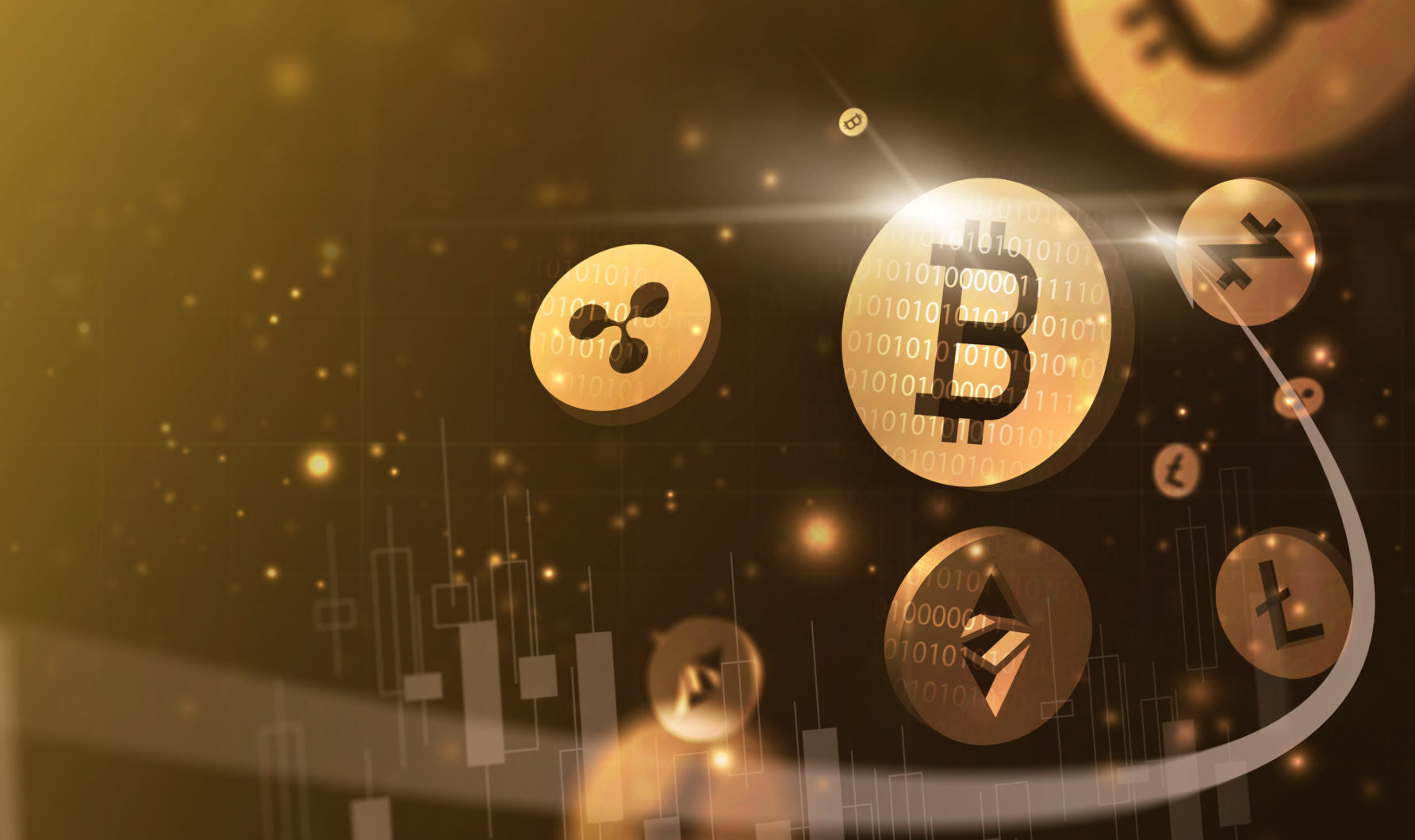 Digital,Cryptocurrency,Block,Chain,Market,Bitcoin,Ethereum,Token,Coin,Symbol
