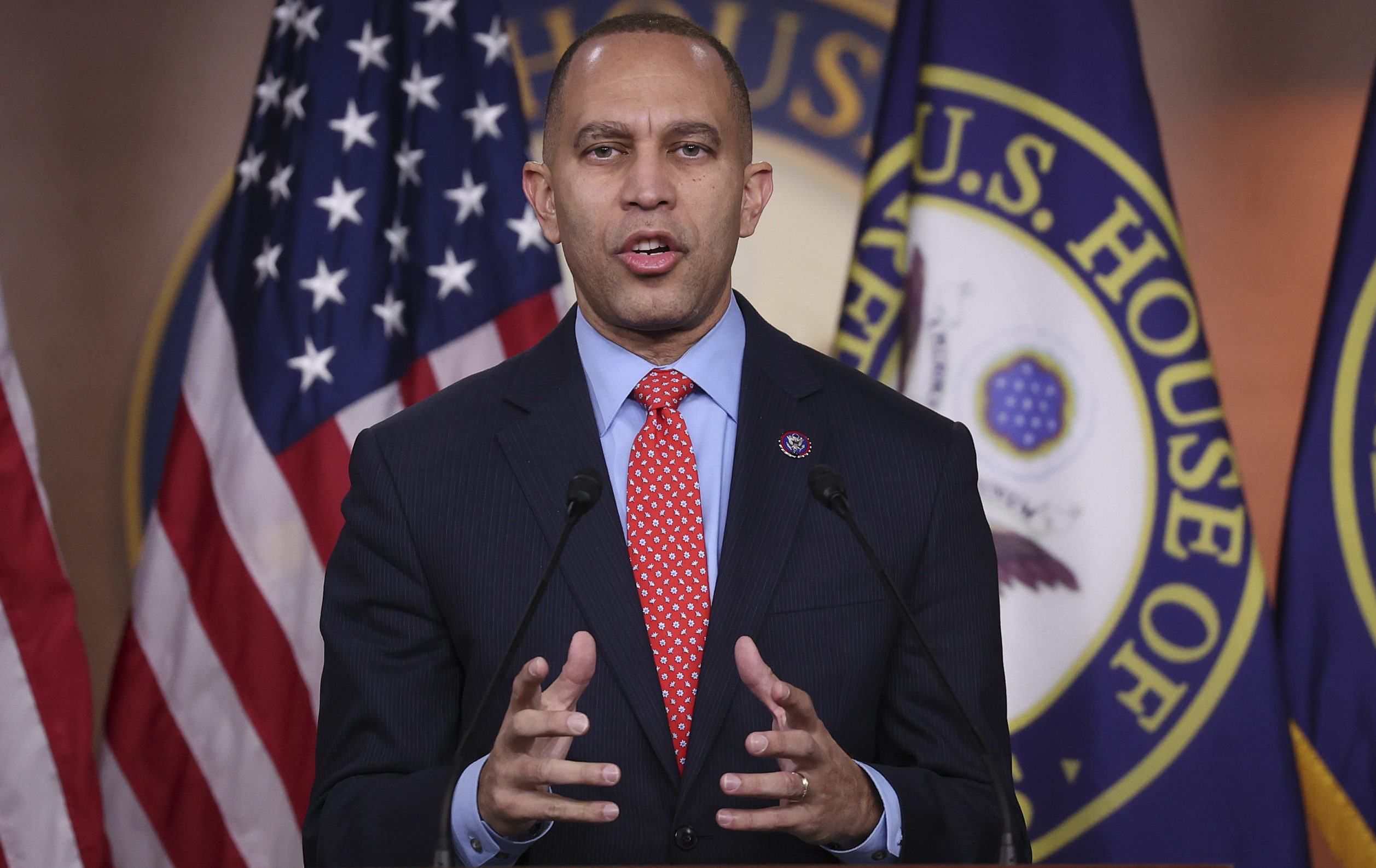 House Democratic Leader Hakeem Jeffries Holds Press Briefing On Capitol Hill