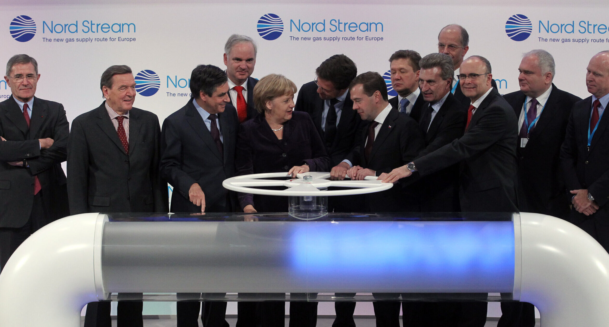 Merkel And Medvedev Inaugurate Nord Stream Gas Pipeline