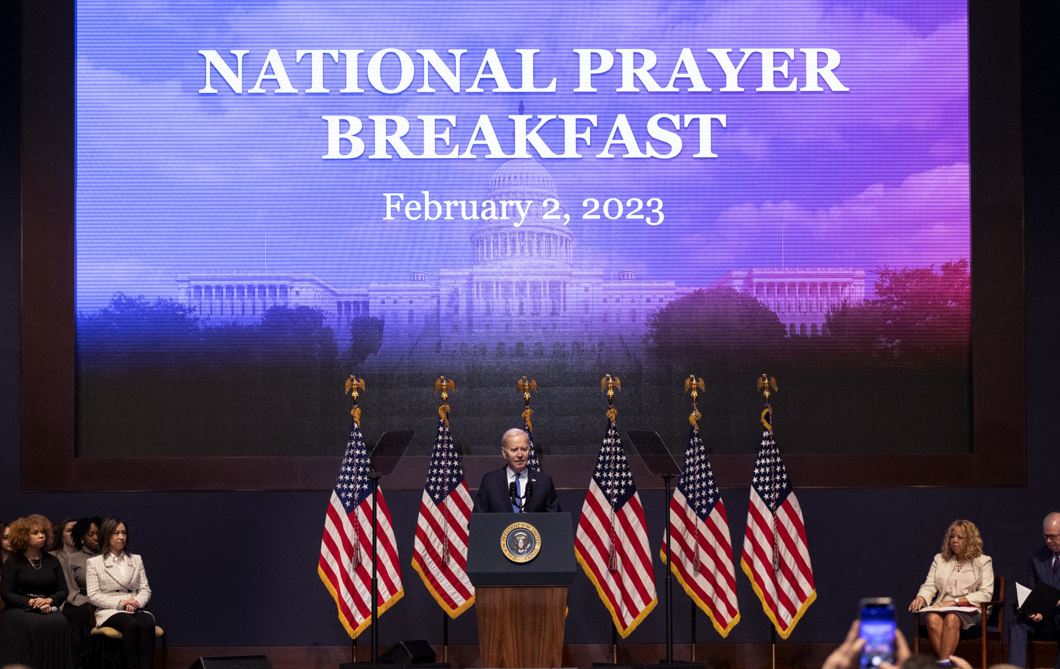 President Biden Attends Annual National Prayer Breakfast At U.S. Capitol