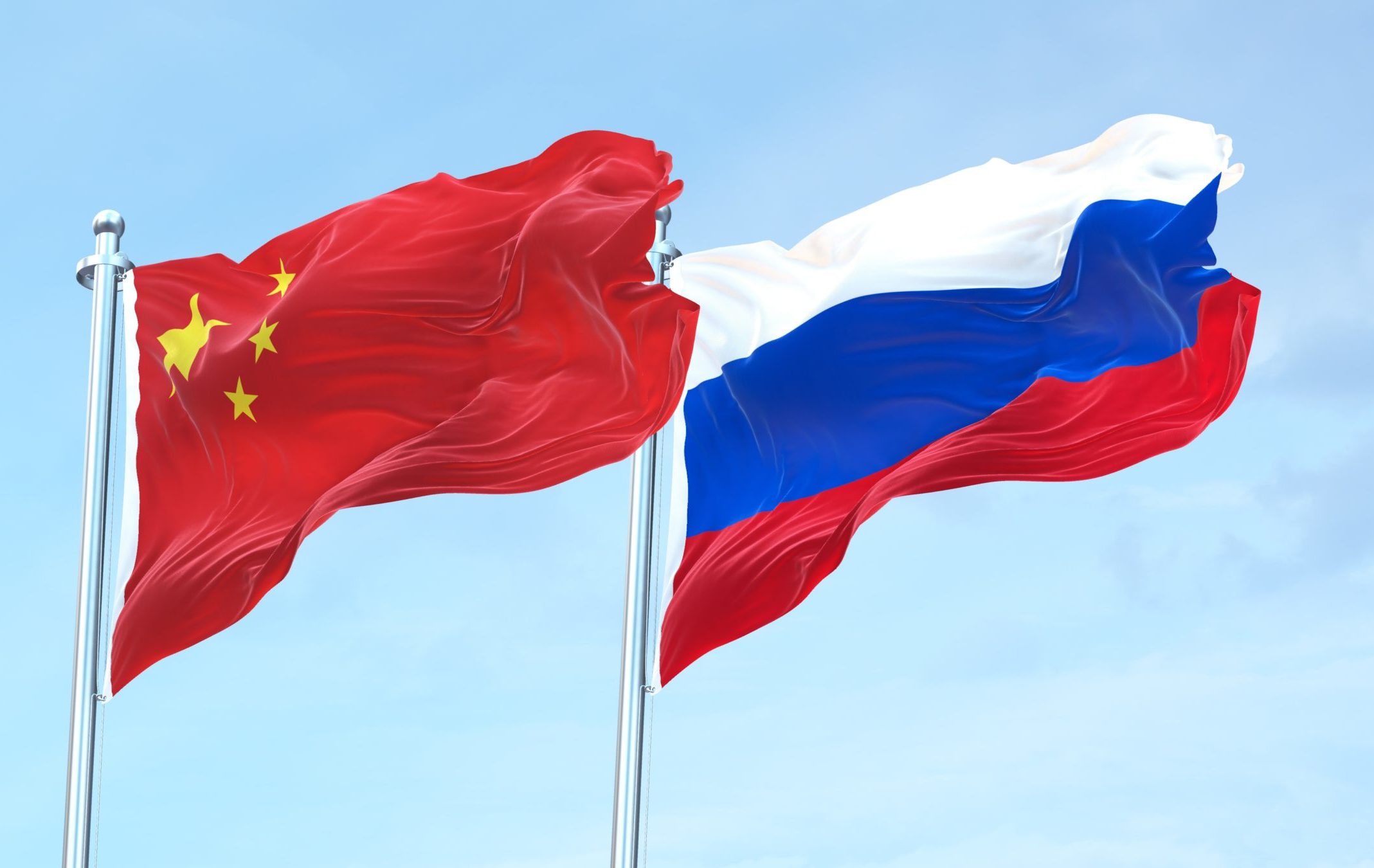 3d,Illustration,China,Vs,Russia,Flag,Waving,4k