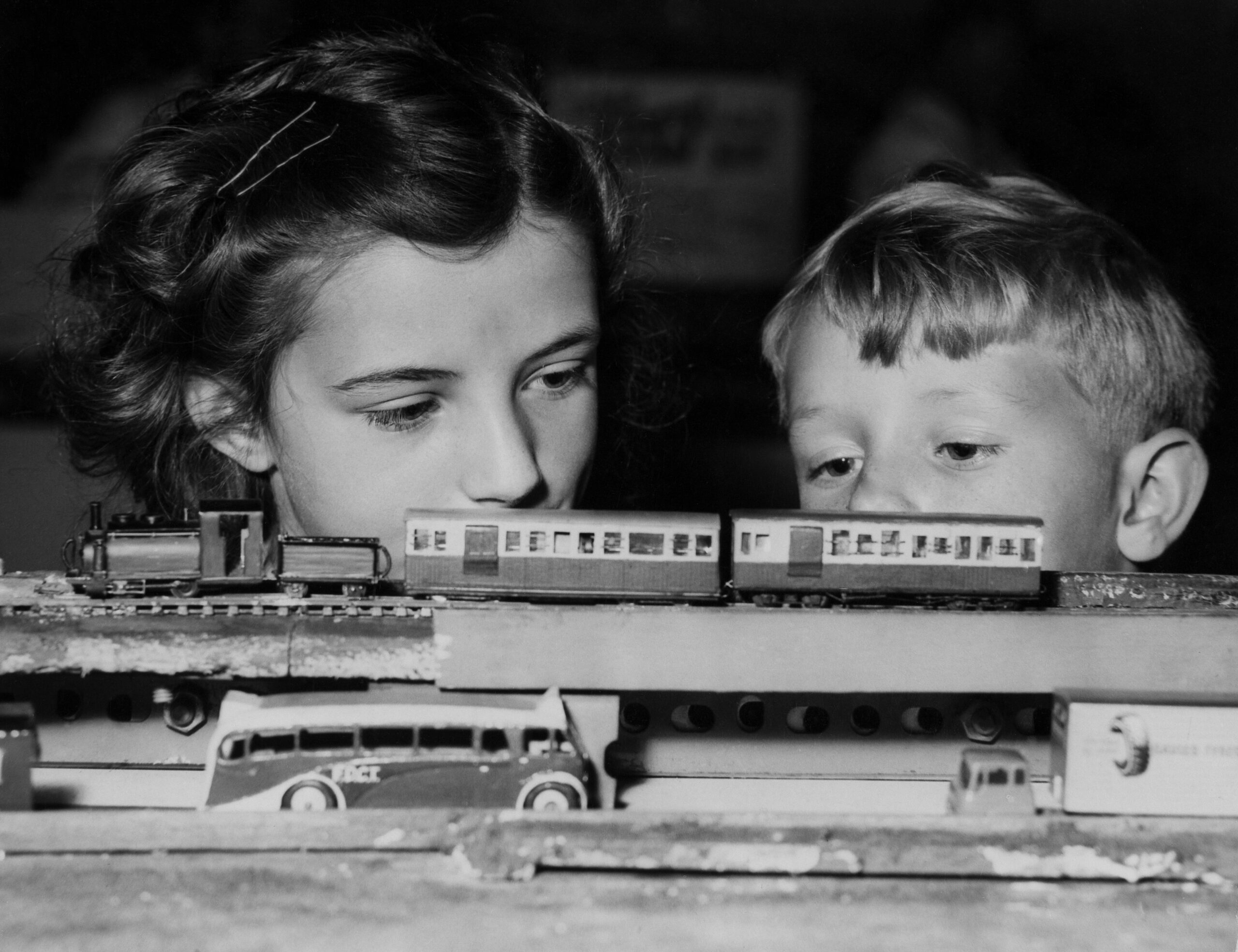 Children Admiring Some Of The Train Models In London On September 1962