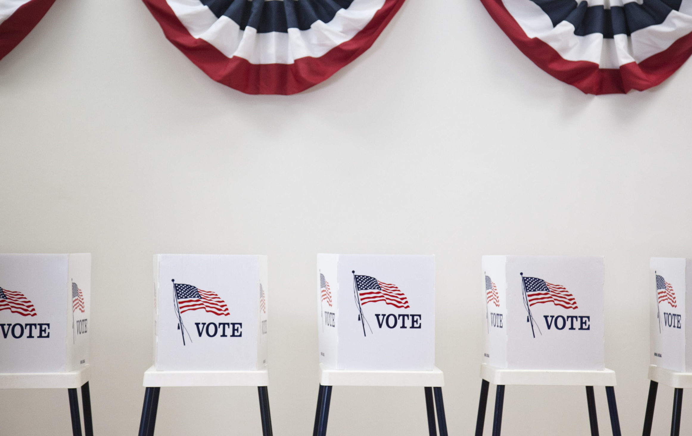 Voting booths in polling place