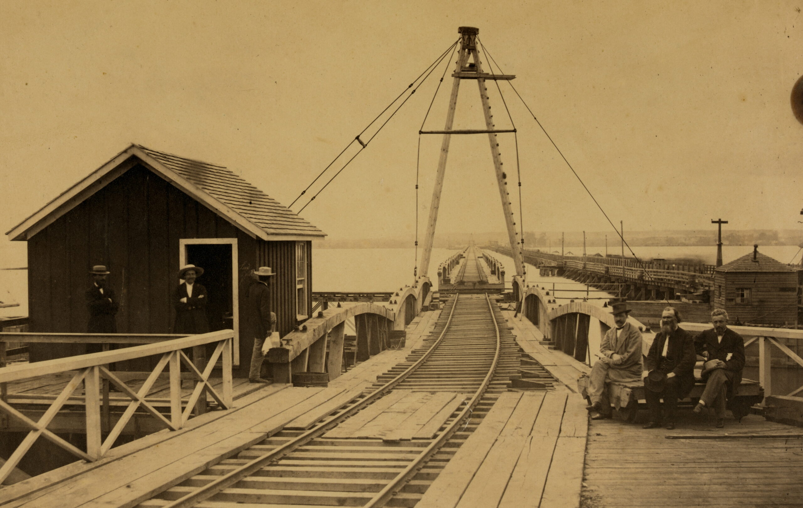 New bridge over Potomac River on the Washington, Alexandria and Georgetown Railroad.