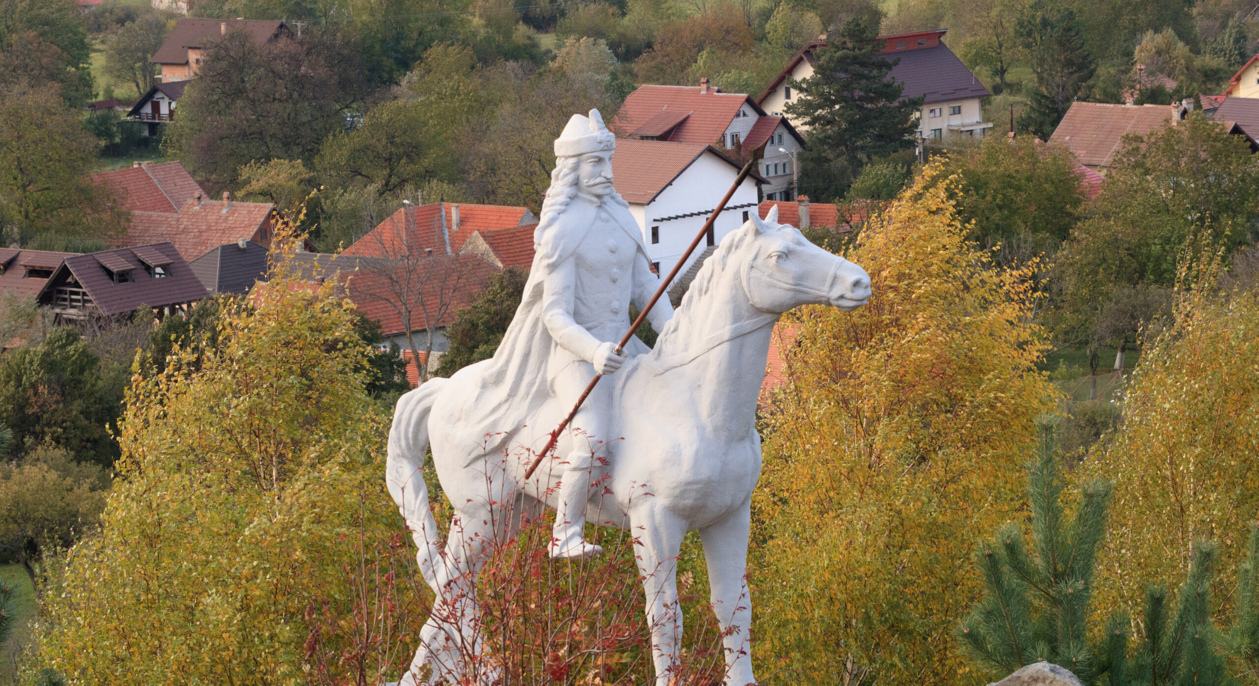 Europe,,Romania.,Bran.,Statue,Of,Vlad,Iii,("the,Impaler"),Model