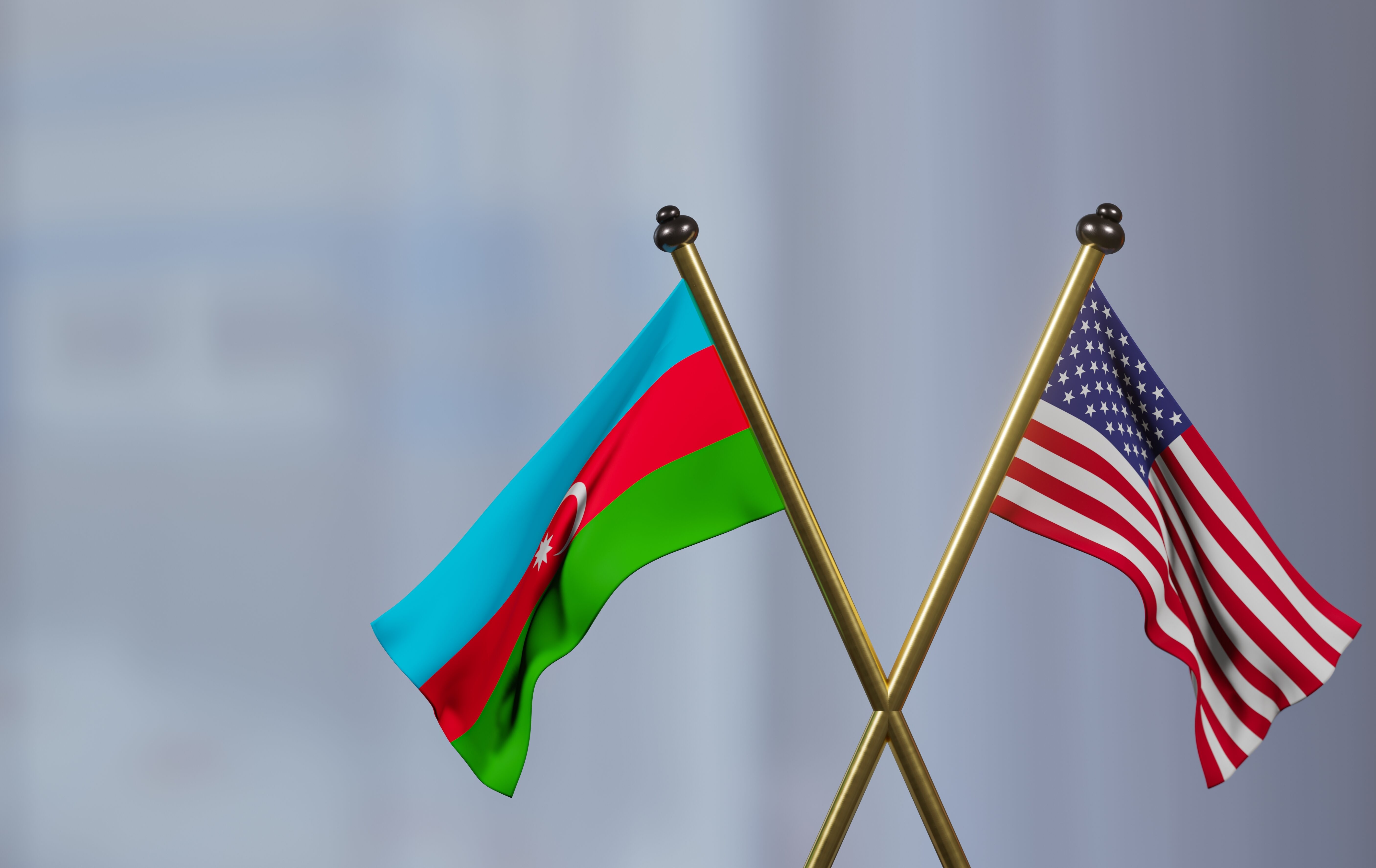 Azerbaijan,And,Usa,Flags,On,Table.,Negotiation,Between,Azerbaijan,And
