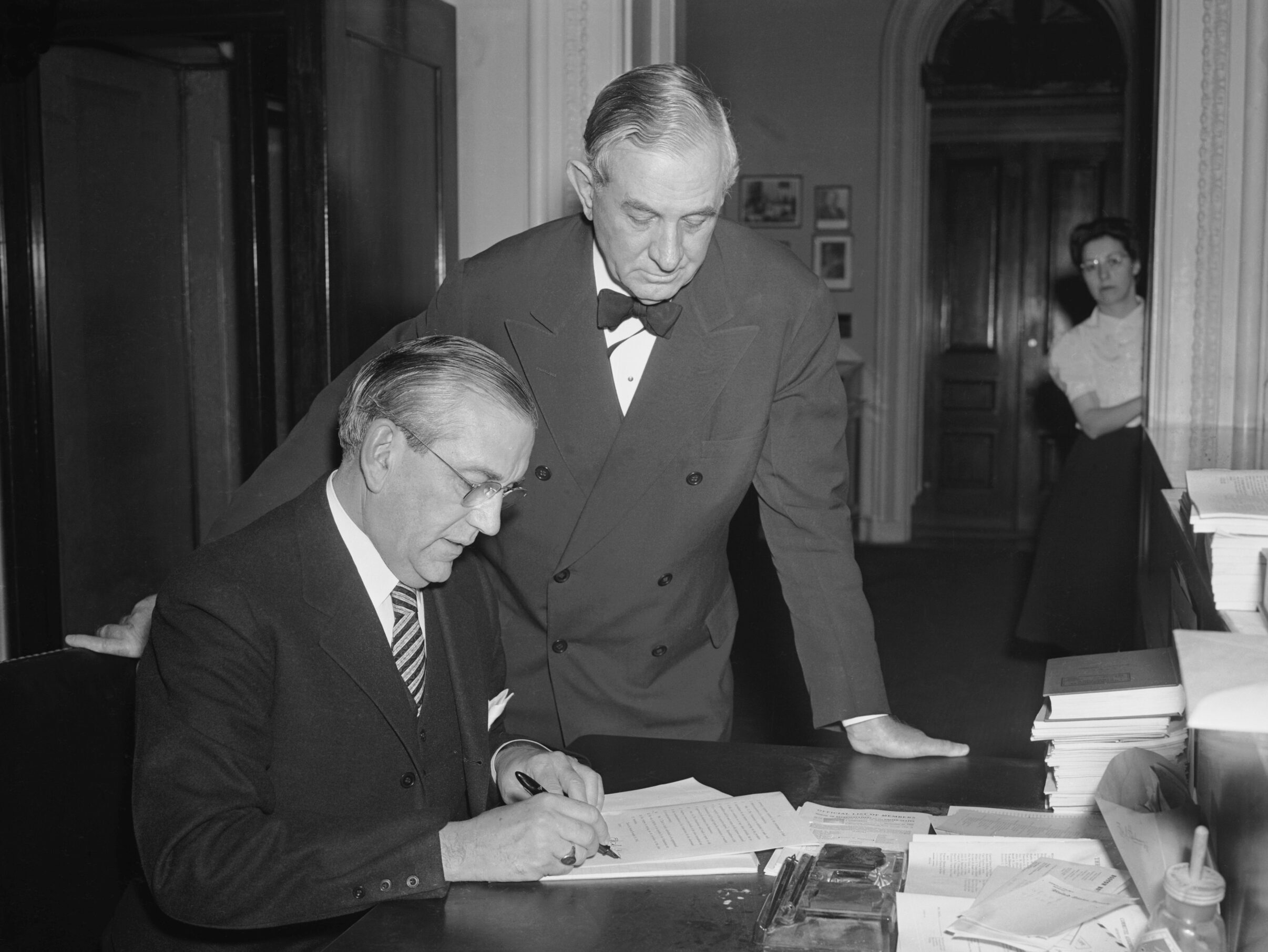 Edwin A. Halsey Signing War on Japan Declaration