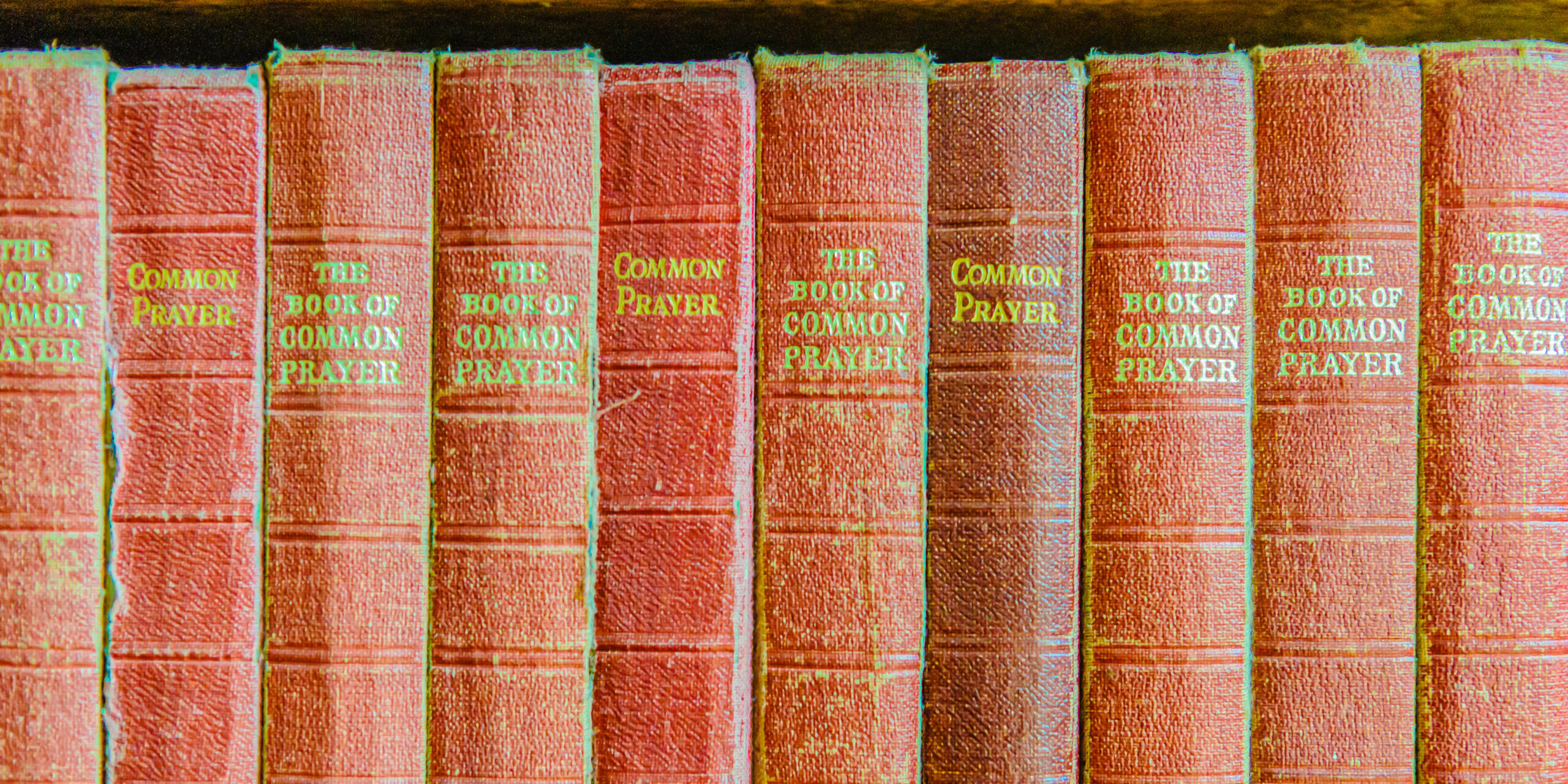 Row,Of,The,Book,Of,Common,Prayer,On,A,Shelf