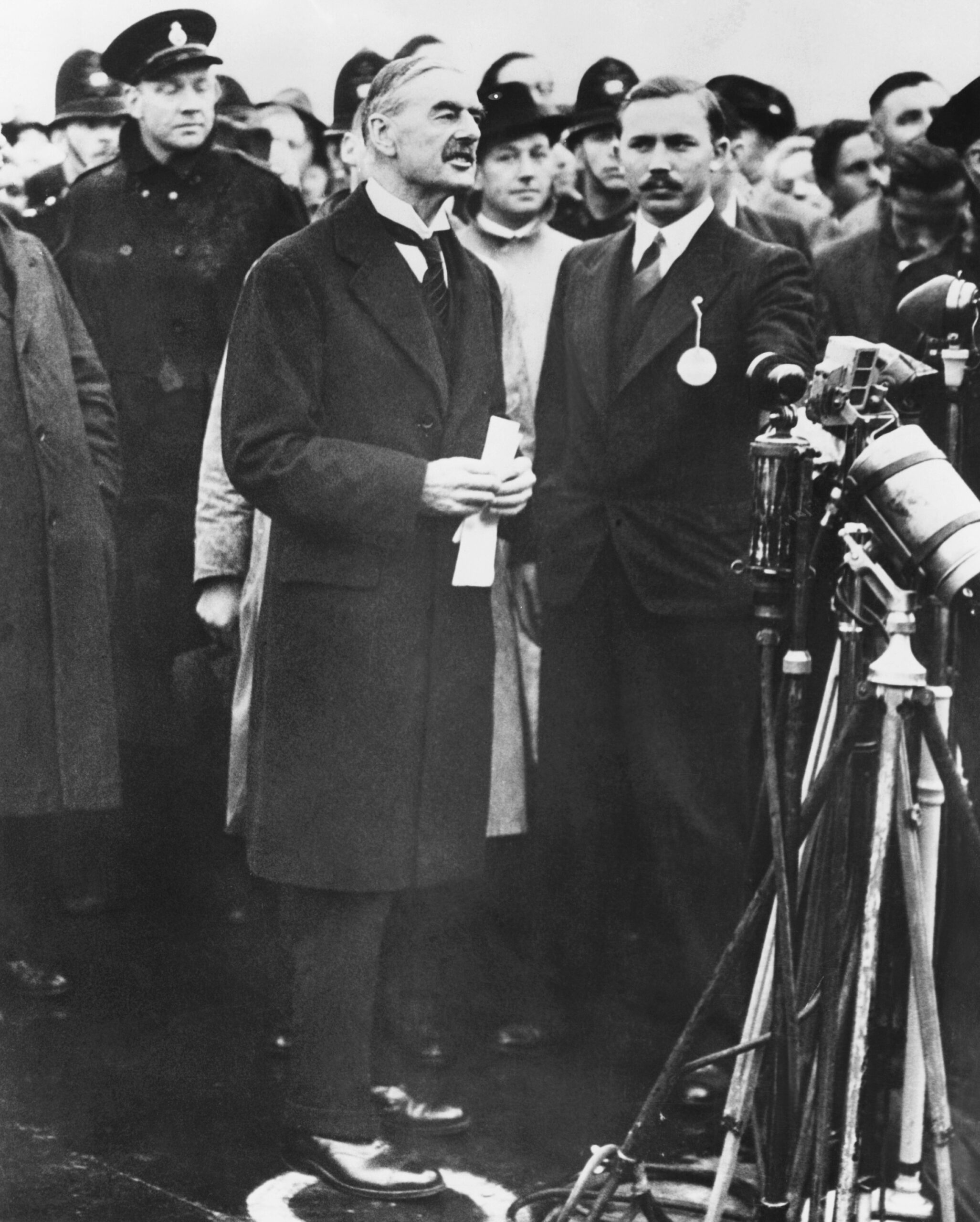 Neville,Chamberlain,,Prime,Minister,Of,Great,Britain,Reporting,There,Will