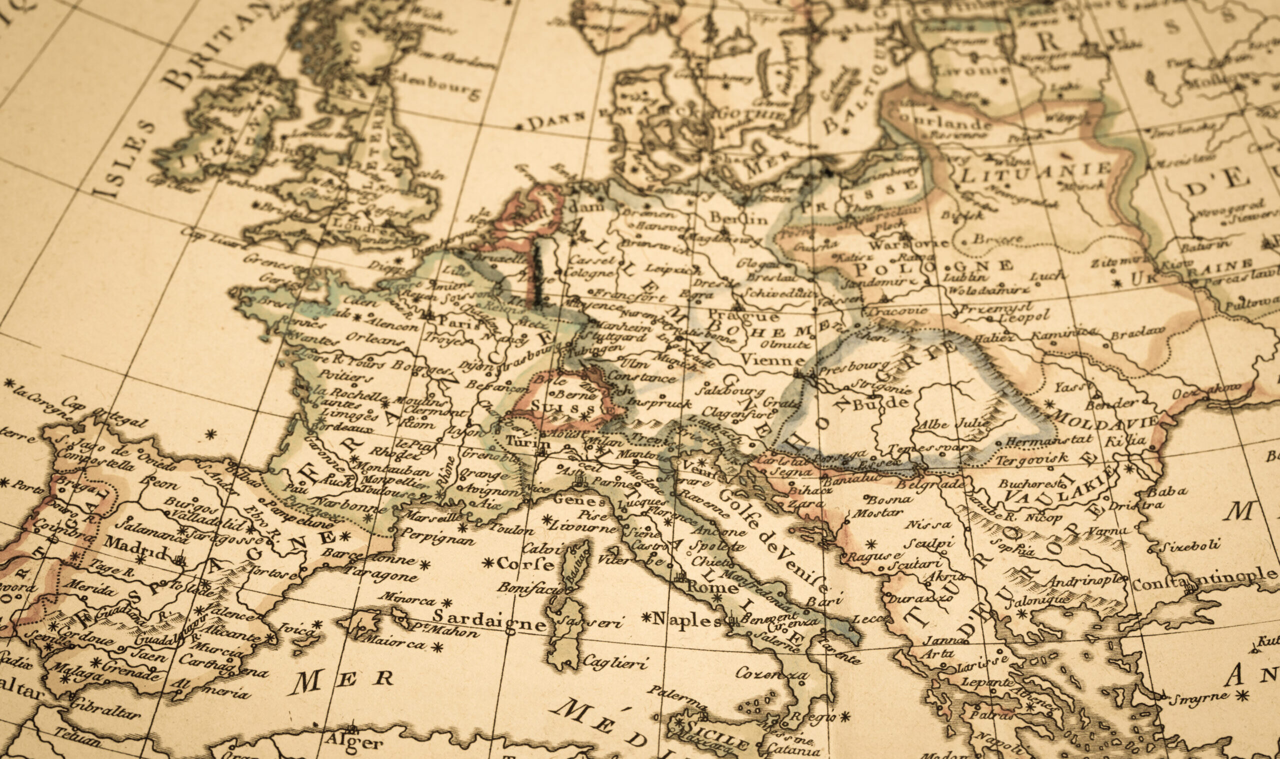 Antique,Old,Map,Europe