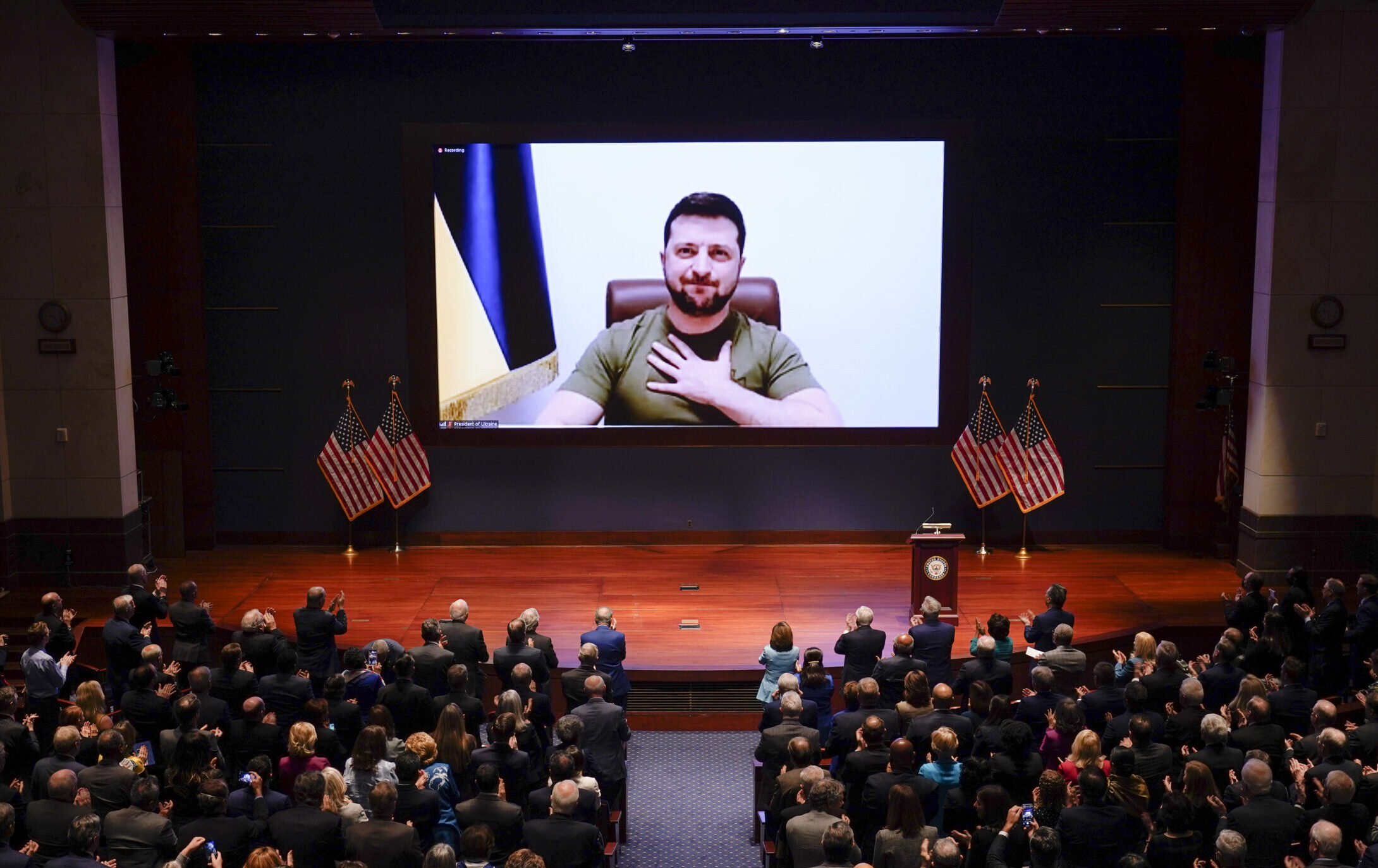 Ukrainian President Zelenskyy Virtually Addresses Congress On Current Russian Invasion Of Ukraine