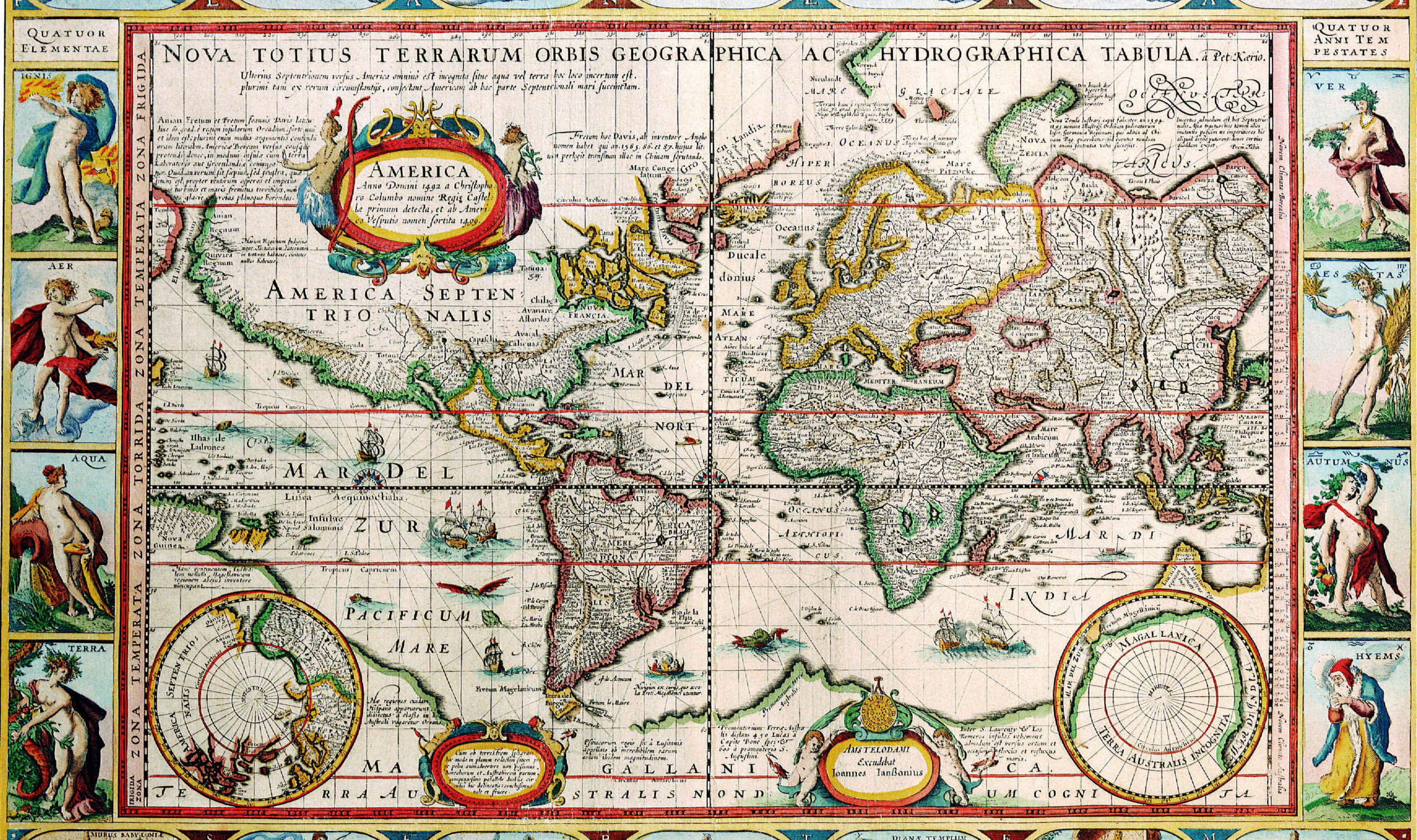 Antique Maps of the WorldThe AmericasPieter Van Den Keerec 1628