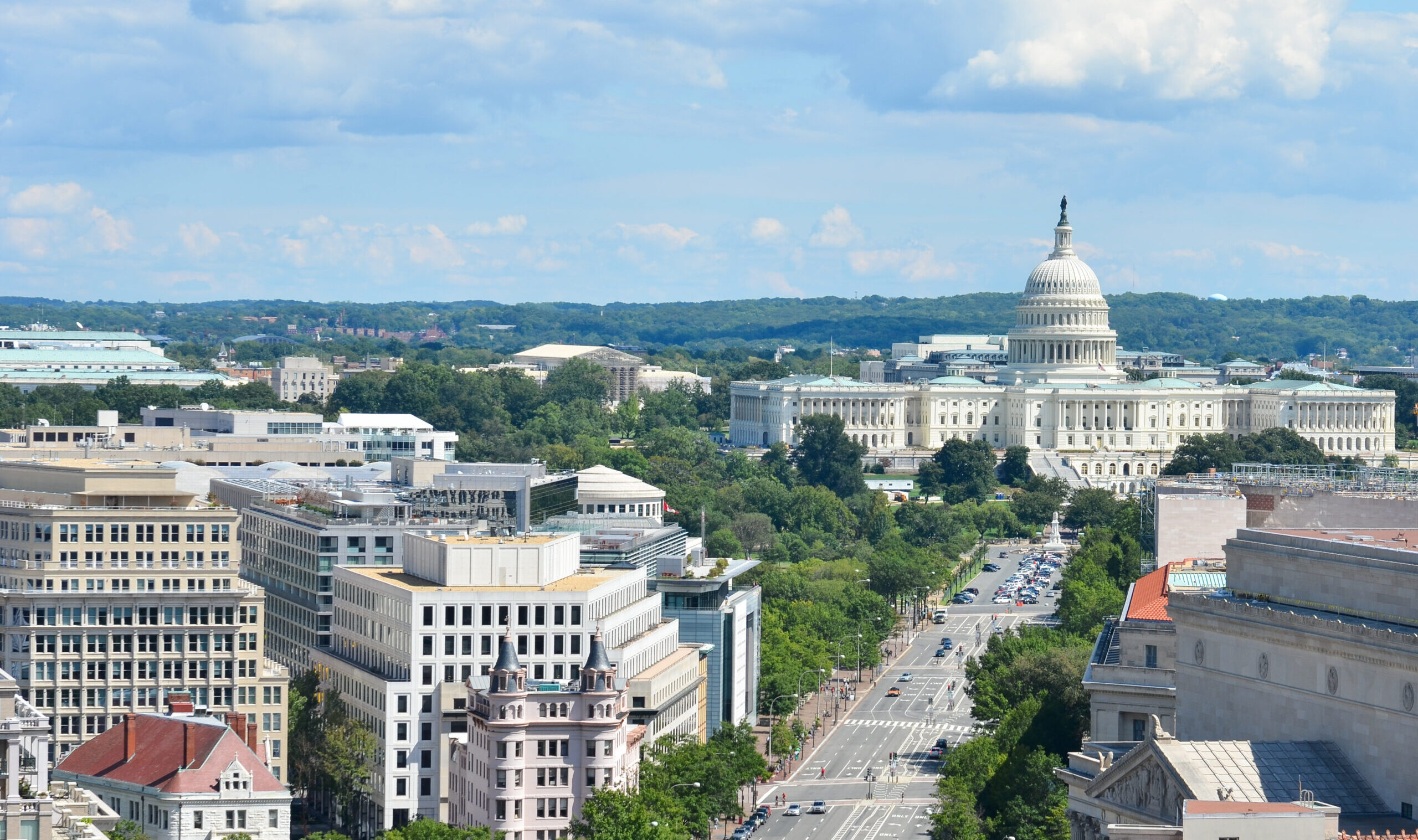 Washington,D.c.,-,An,Aerial,View,Of,Pennsylvania,Avenue,With