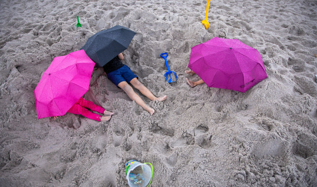 Rainy weather on the Baltic coast