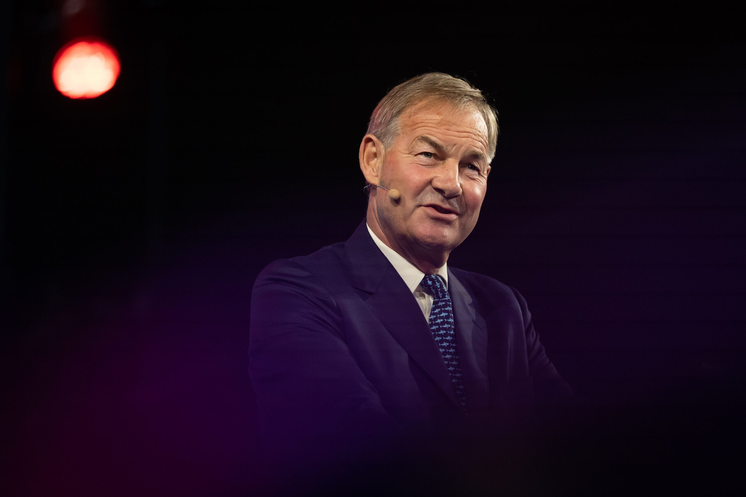 Reform UK MP for Great Yarmouth Rupert Lowe speaks during