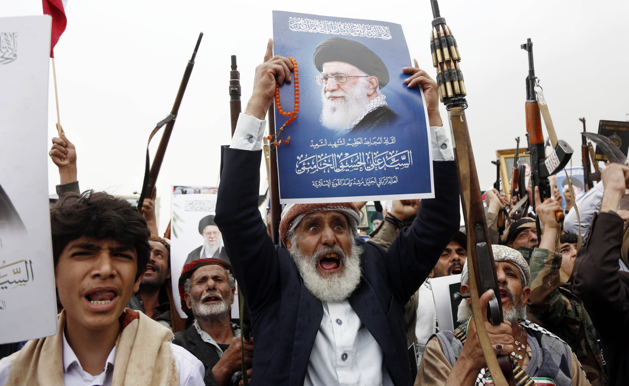 Houthis in Yemen protest US and Israeli strikes on Iran