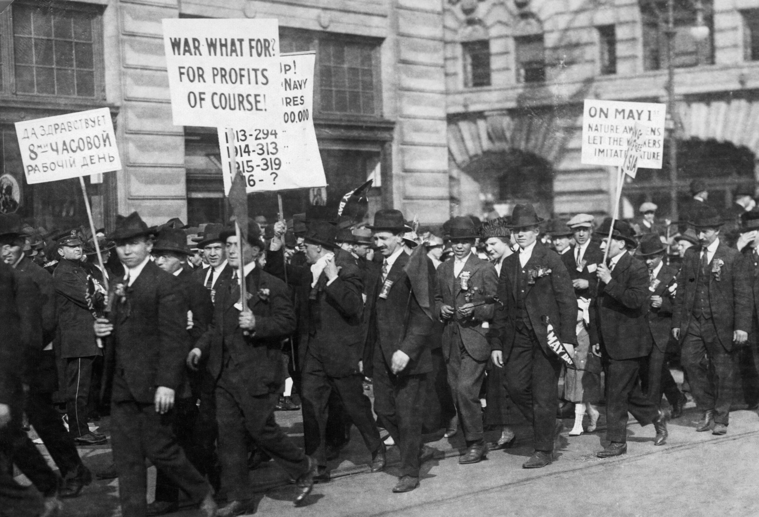 Antiwar Protesters Carrying Placards