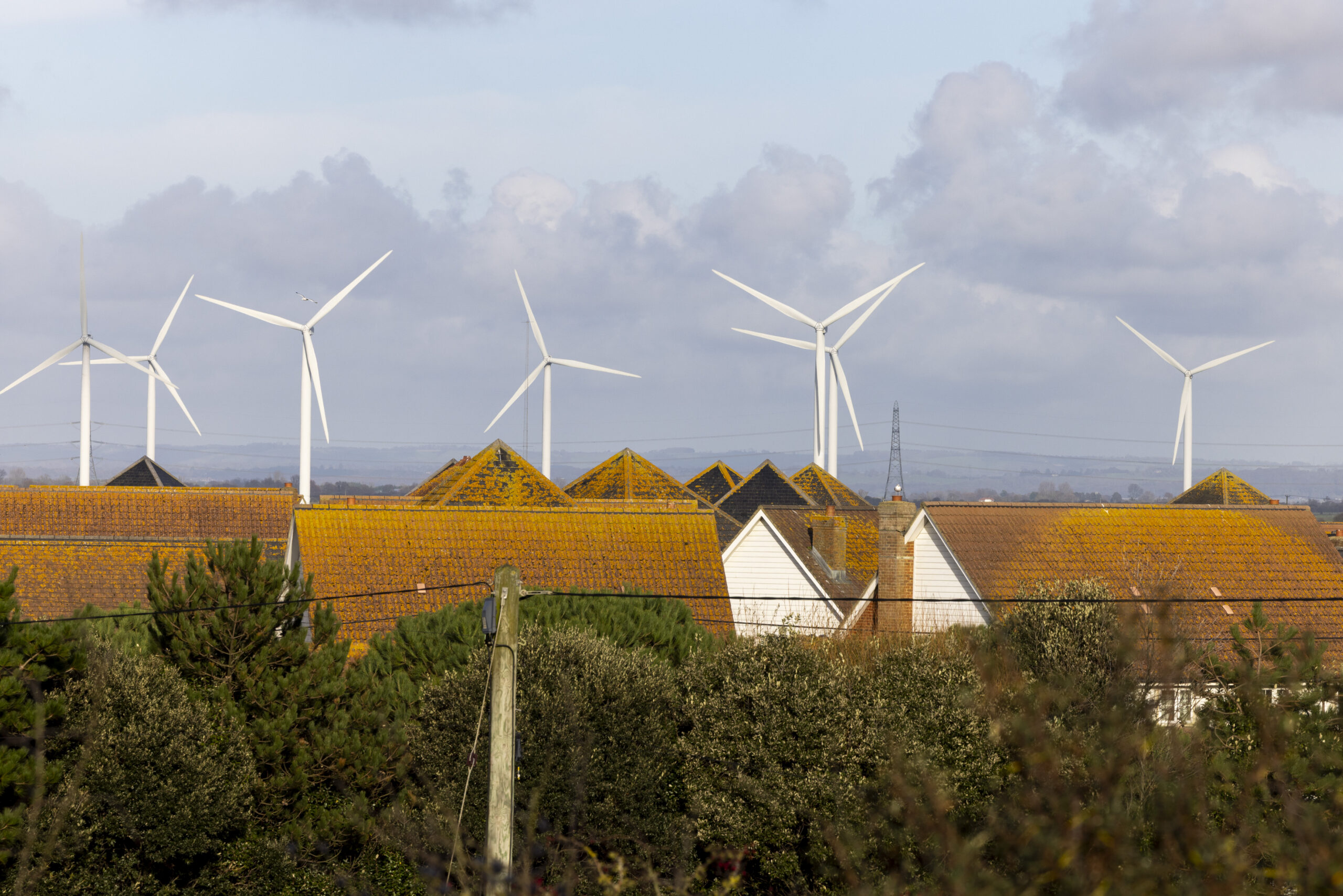 Wind Farm Over Rooftops
