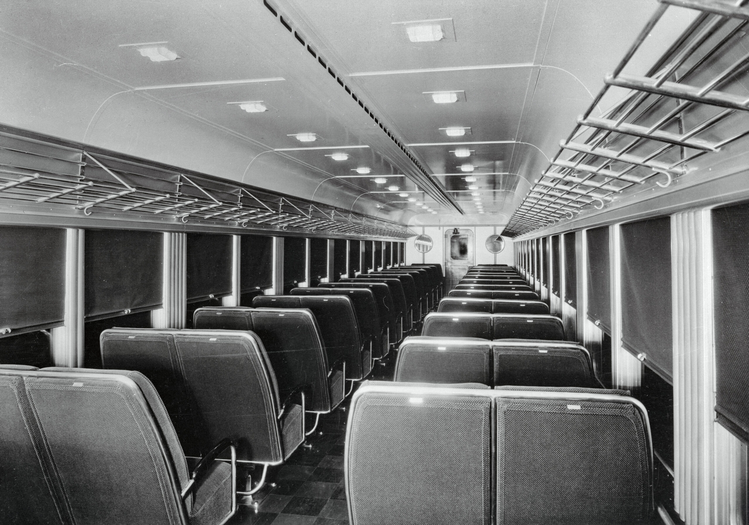 Interior View of a Streamlined Coach