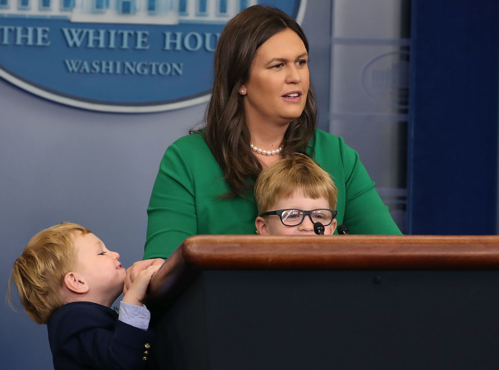 White House Press Secretary Sarah Sanders Takes Questions From Children In The Briefing On Bring Your Child To Work Day At The White House